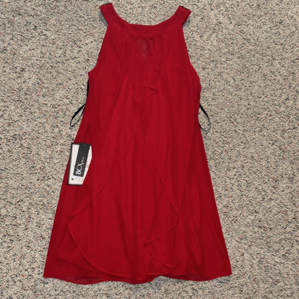 BCX Red Embellished Sleeveless Dress Medium - Picture 3 of 5